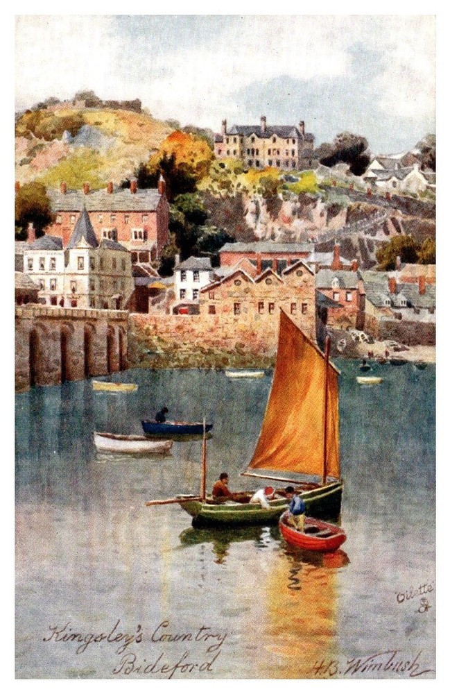 1907 Kingsley’s Country Bideford UK Vintage Tuck’s Oilette Postcard 7076