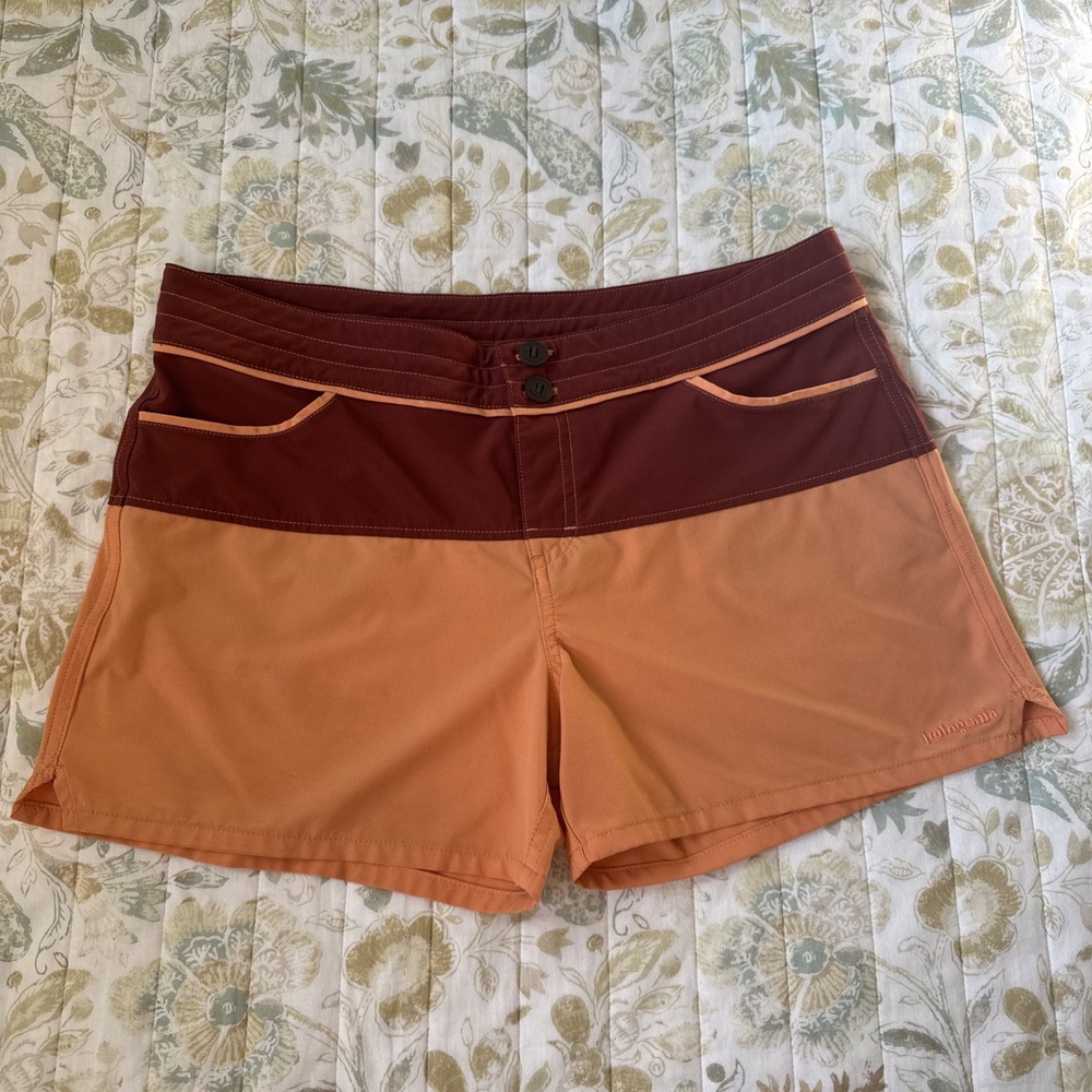 Patagonia Meridian Board shorts Colorblock Orange Women's Size 8