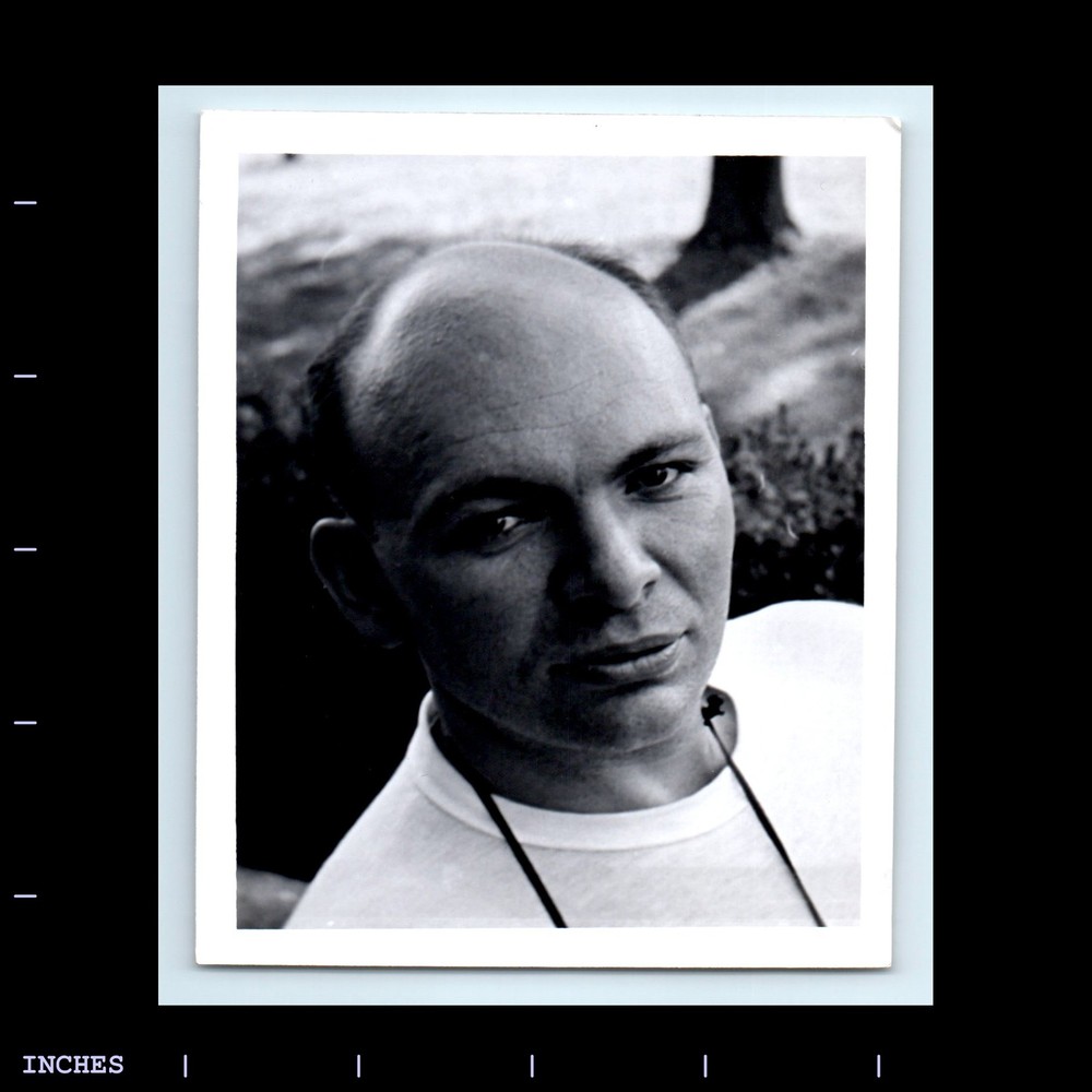 Old Vintage Photo CLOSE-UP OF BALDING MAN SOLO CANDID PORTRAIT