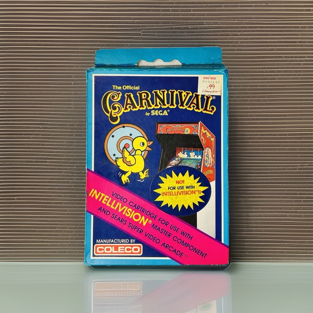 Intellivision Game Carnival Cib White Cart.tested 5/21/26 Excellent Condition!