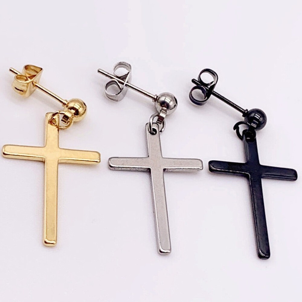Personality Men Hipster Ear Stud Eardrop Street Titanium Steel Lady Earrings wi