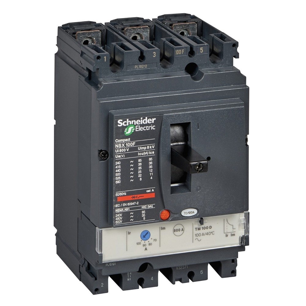 Schneider LV439522 - MCCB 80A 3P MIC 2.2 NSX100F