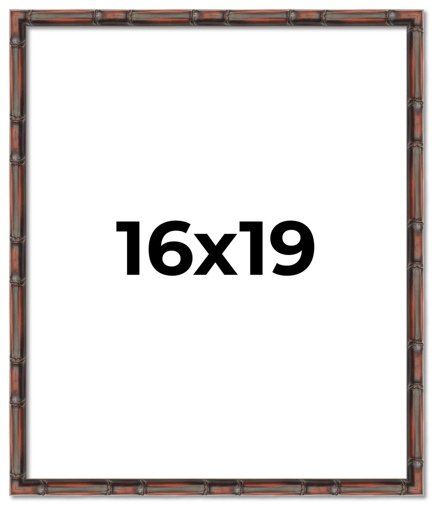 16x19 Frame Brown Bamboo with Dark Coffee/Walnut Finish | Solid Wood Picture Fra