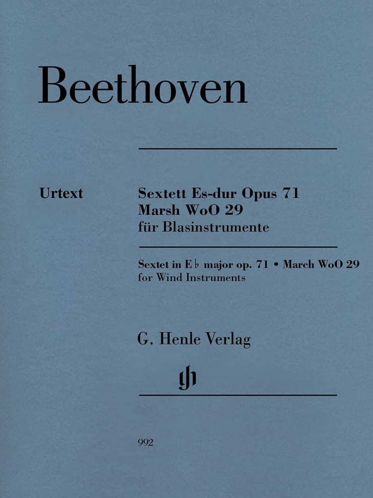 Beethoven Sextet E-flat Major Op 71 WoO 29 Clarinet Horn Henle Urtext Book