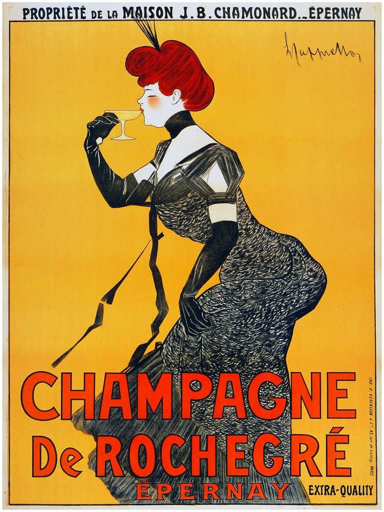 Champagne de Rochegre Advertisement Decor Poster.Fine Graphic Art Design. 2814