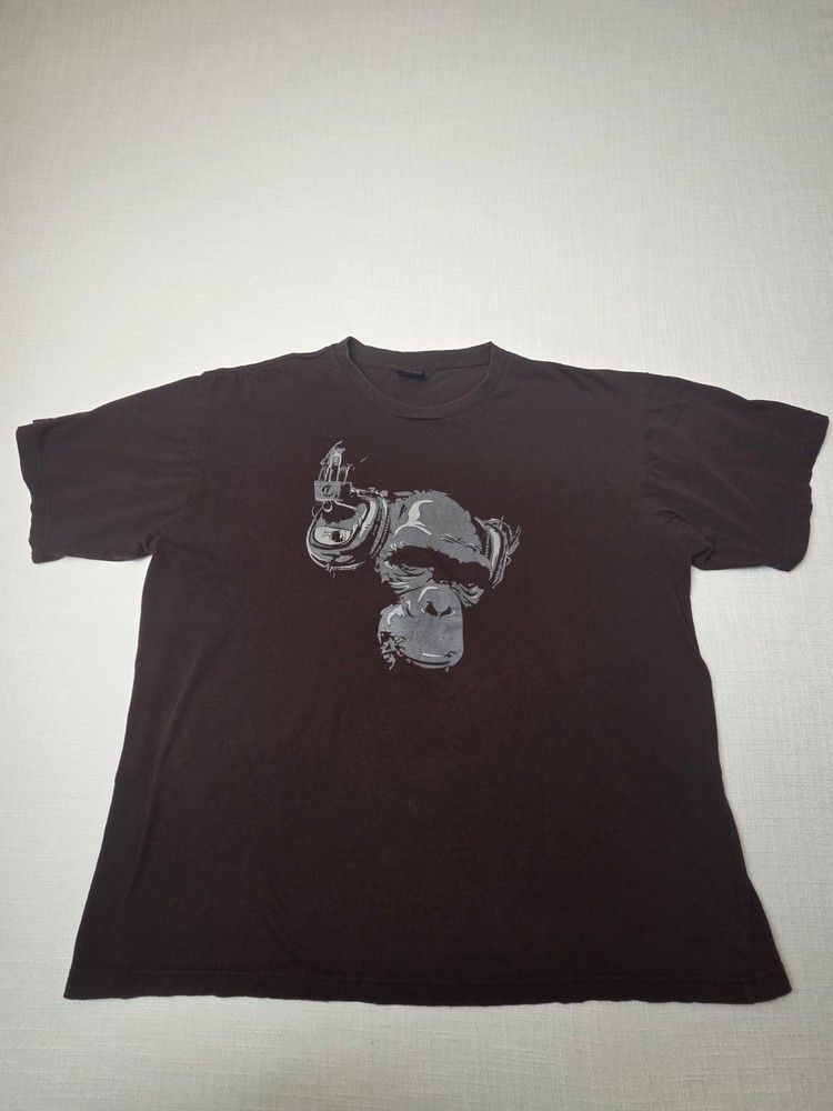 Headphone Monkey Music Rock/Graffiti/Graphic/Vintage/Funny Unisex T shirt Top XL