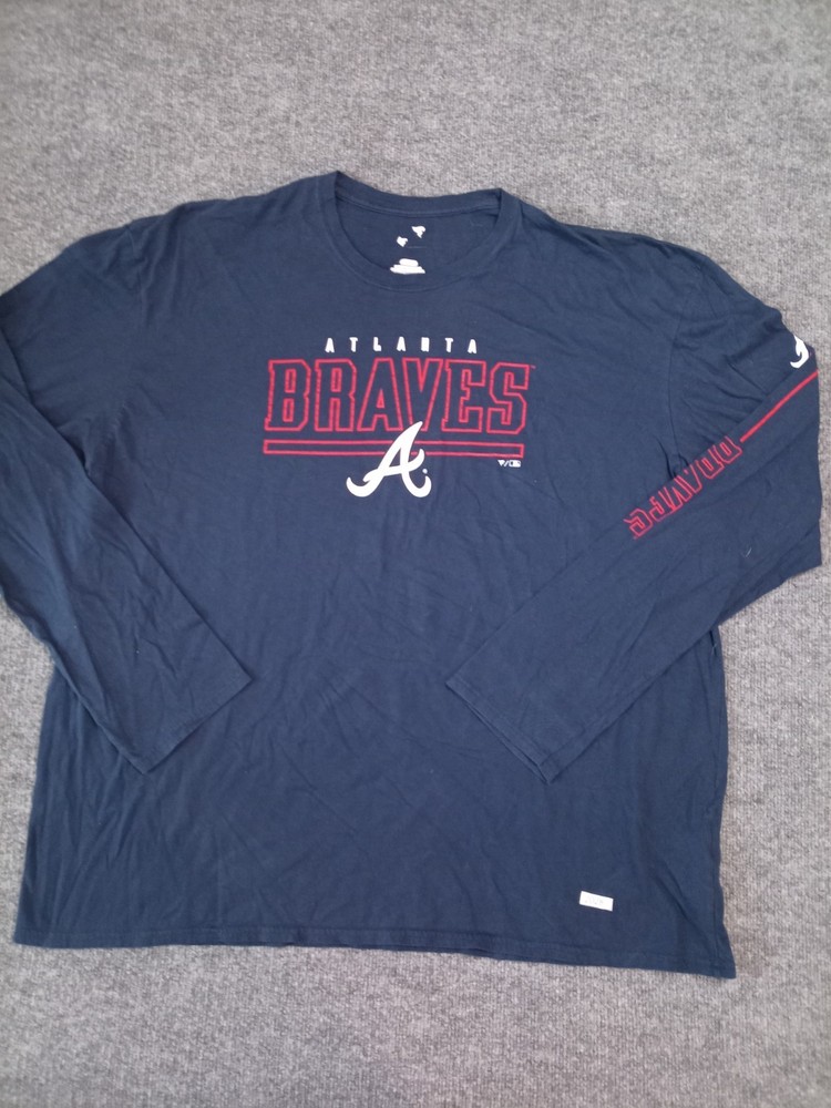 Atlanta Braves Long Sleeve Shirt Mens XL Blue MLB Baseball Graphic Tee