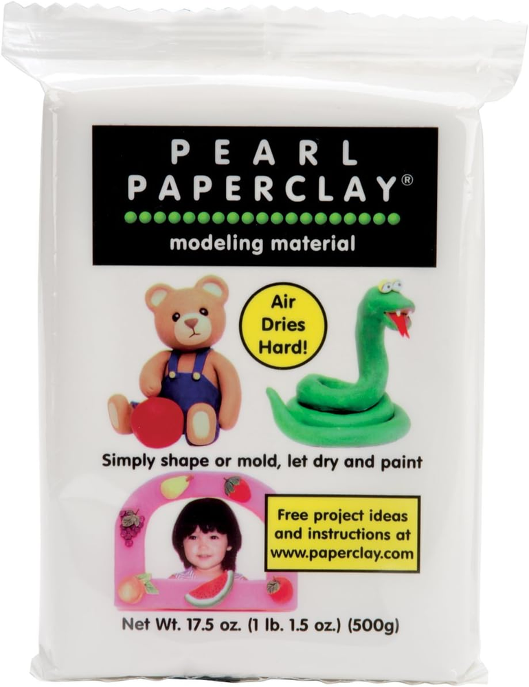 Pearl Paper Clay for Modeling Compound, 16-Ounce, White