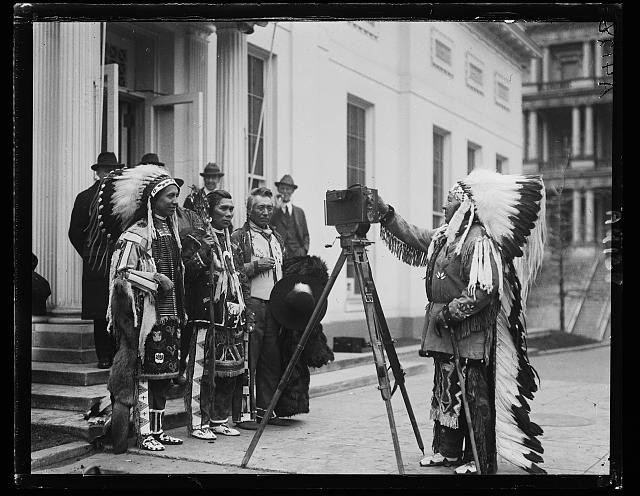 Washington DC White House Native Americans 1910s Photograph Group Camera