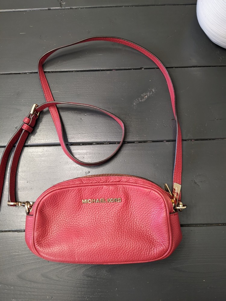 Michael Kors Scarlet Red Leather Crossbody Bag