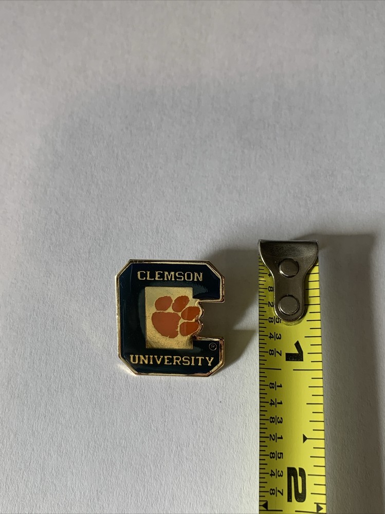 Vintage Clemson University Tigers Lapel Tie Hat Pin ACC Sports Branded Tiger Paw