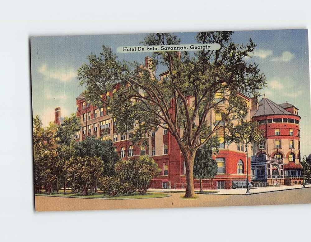 Postcard Hotel De Soto Savannah Georgia USA