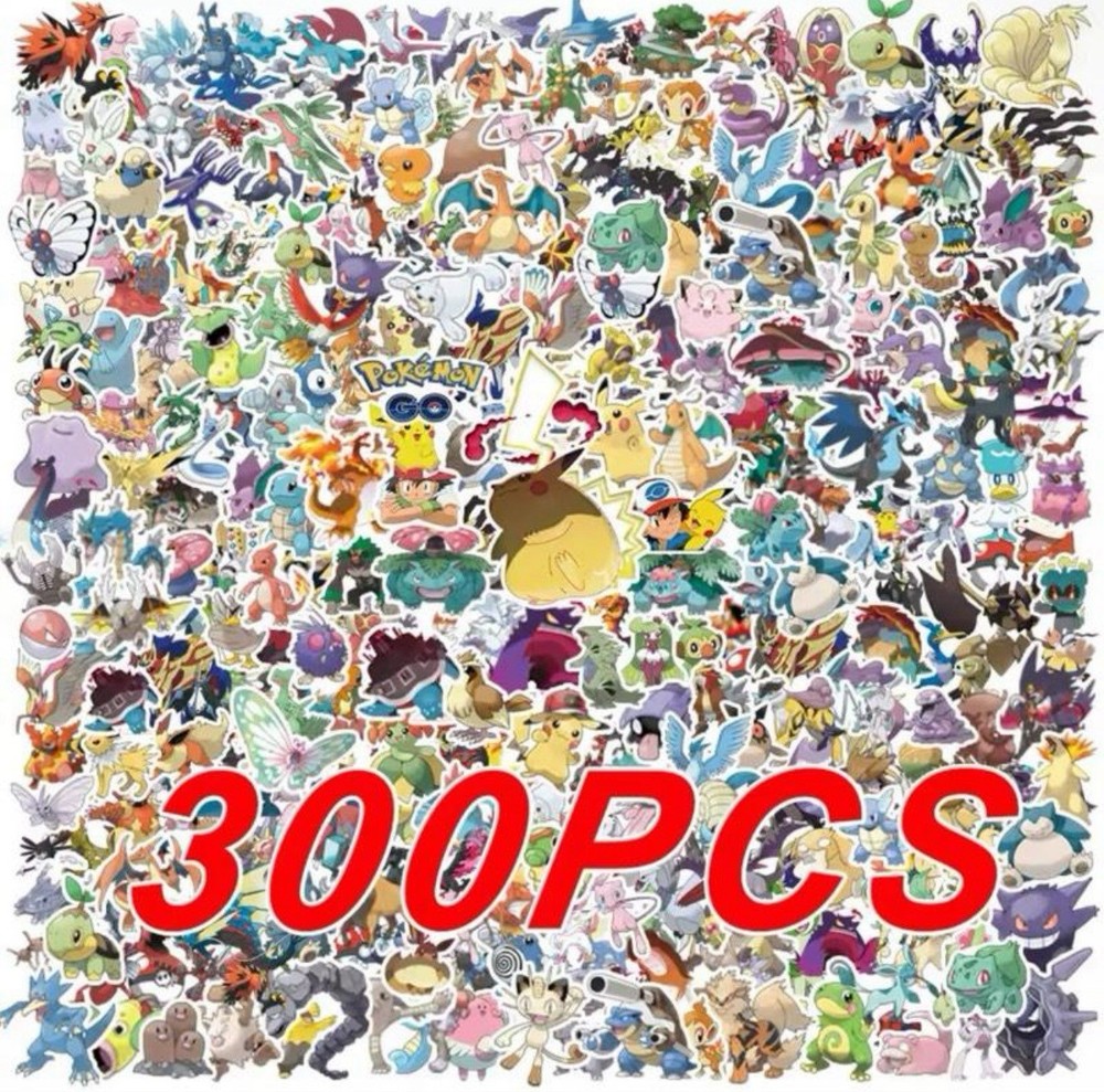 300 Pokemon Stickers Set Includes Mega Evolutions and Vmax