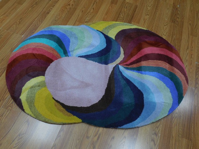FINE MODERND FINE TUFTED  ABSTRACT GRAFFITI TURKISH RUG 4x4 Ft-image