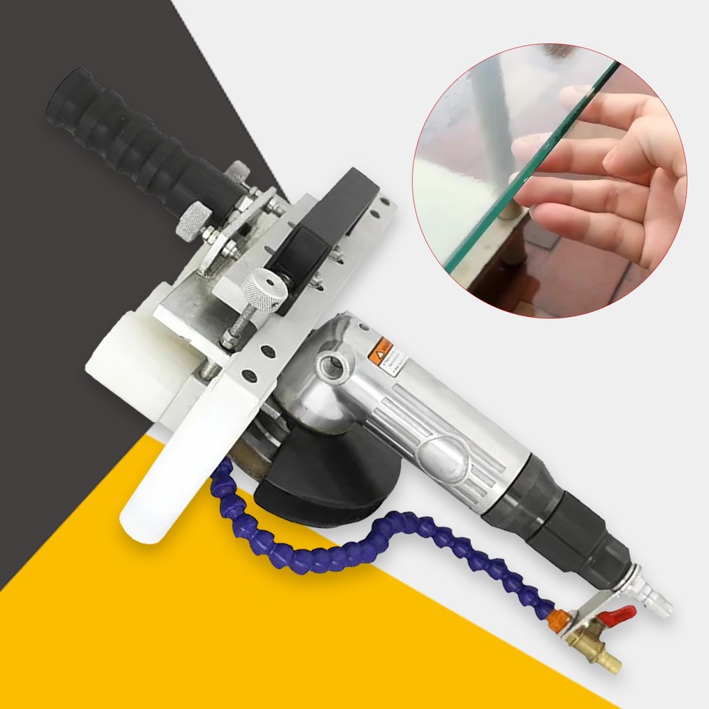 New Electric Glass Edging Machine 110V Straight Round Bevel Edge Trimmer Grinder