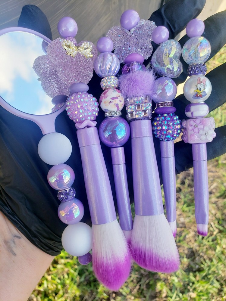 Custom Made Glam Jeweled 9 Pc Make Up Brush Set [Disney Inspired] NO MIRROR