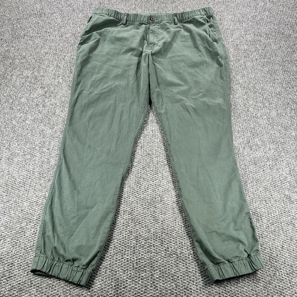 Bear Bottom Jogger Pants Men 3XL Tall Green Elastic Waist Modern Lounge Casual