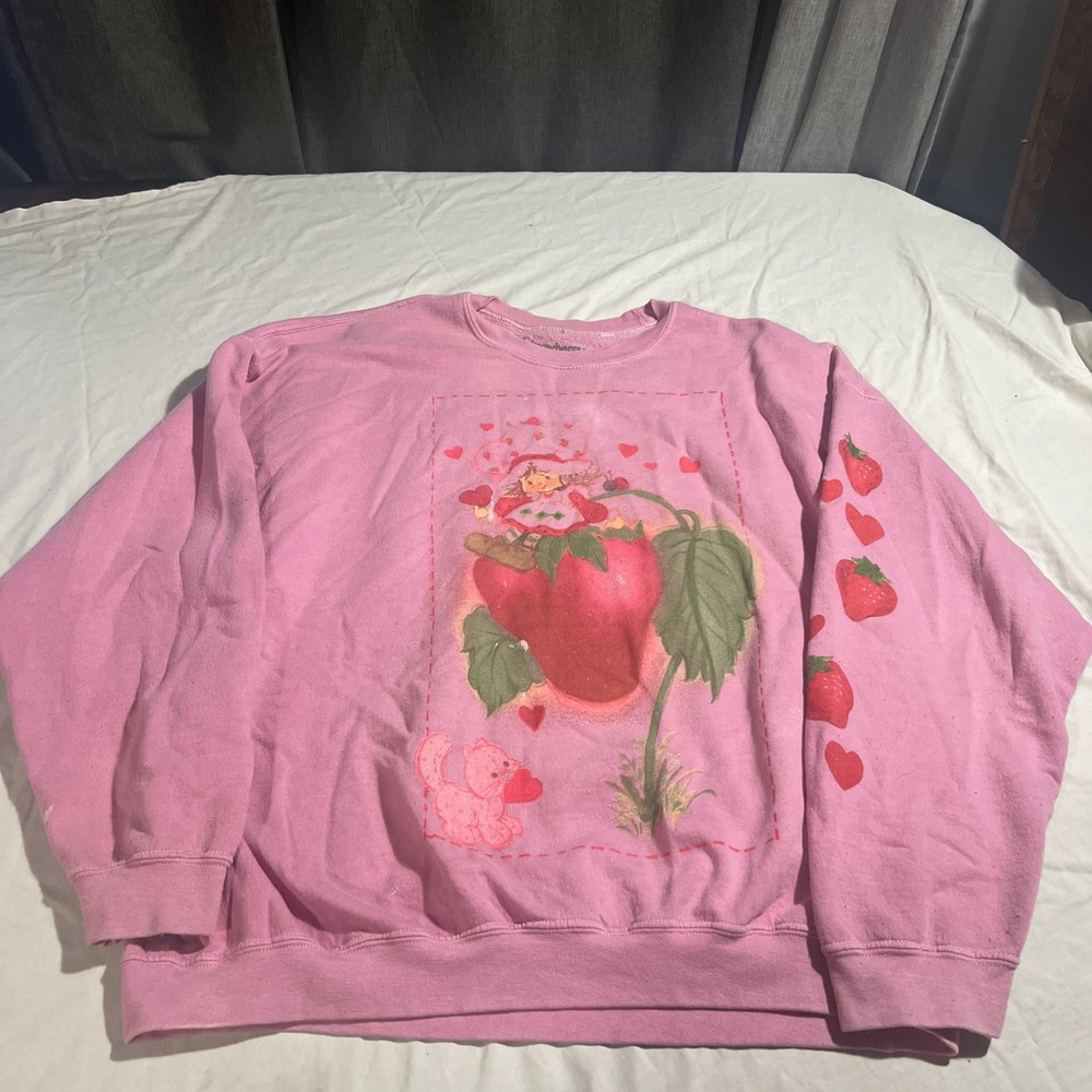 Strawberry Shortcake Women’s XL Vintage Pink Pullover Sweatshirt Classic