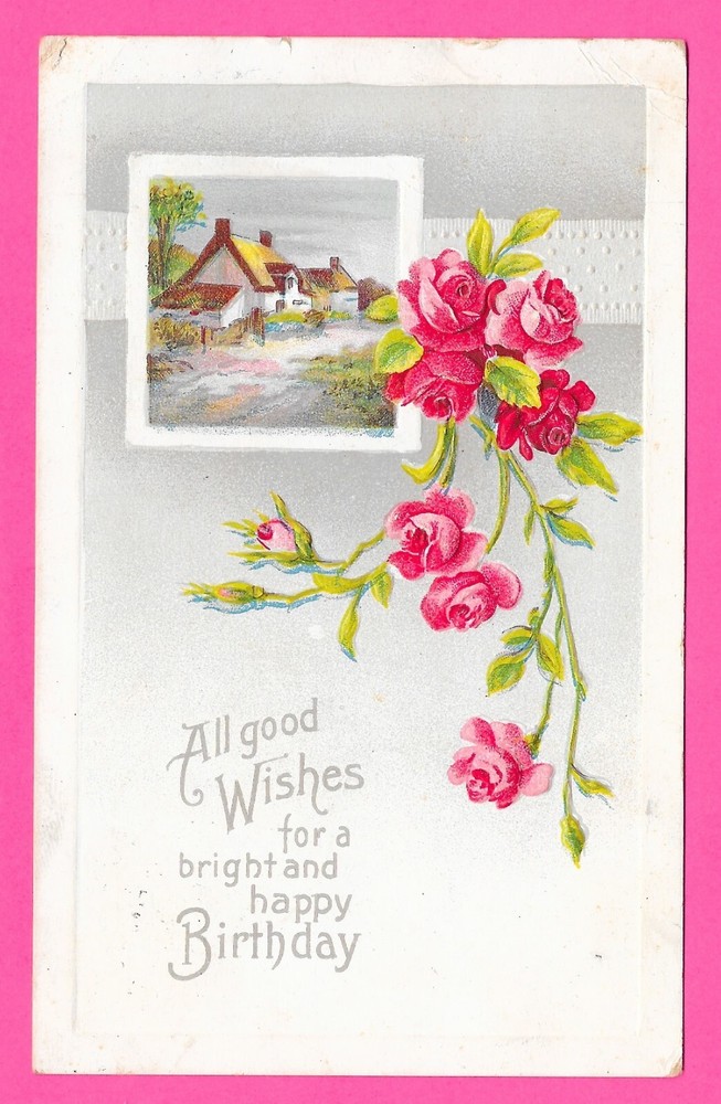 Good Wishes for a Happy Birthday  - Posted 1911 Pendleton SC - Postcard