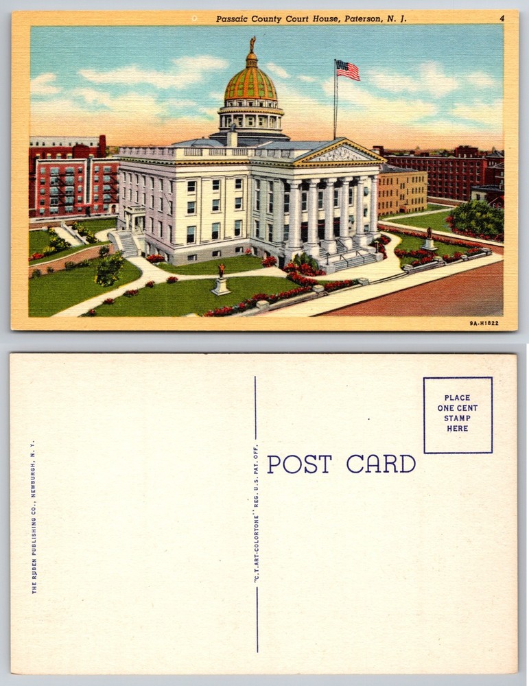 Passaic County Court House Paterson NJ Postcard