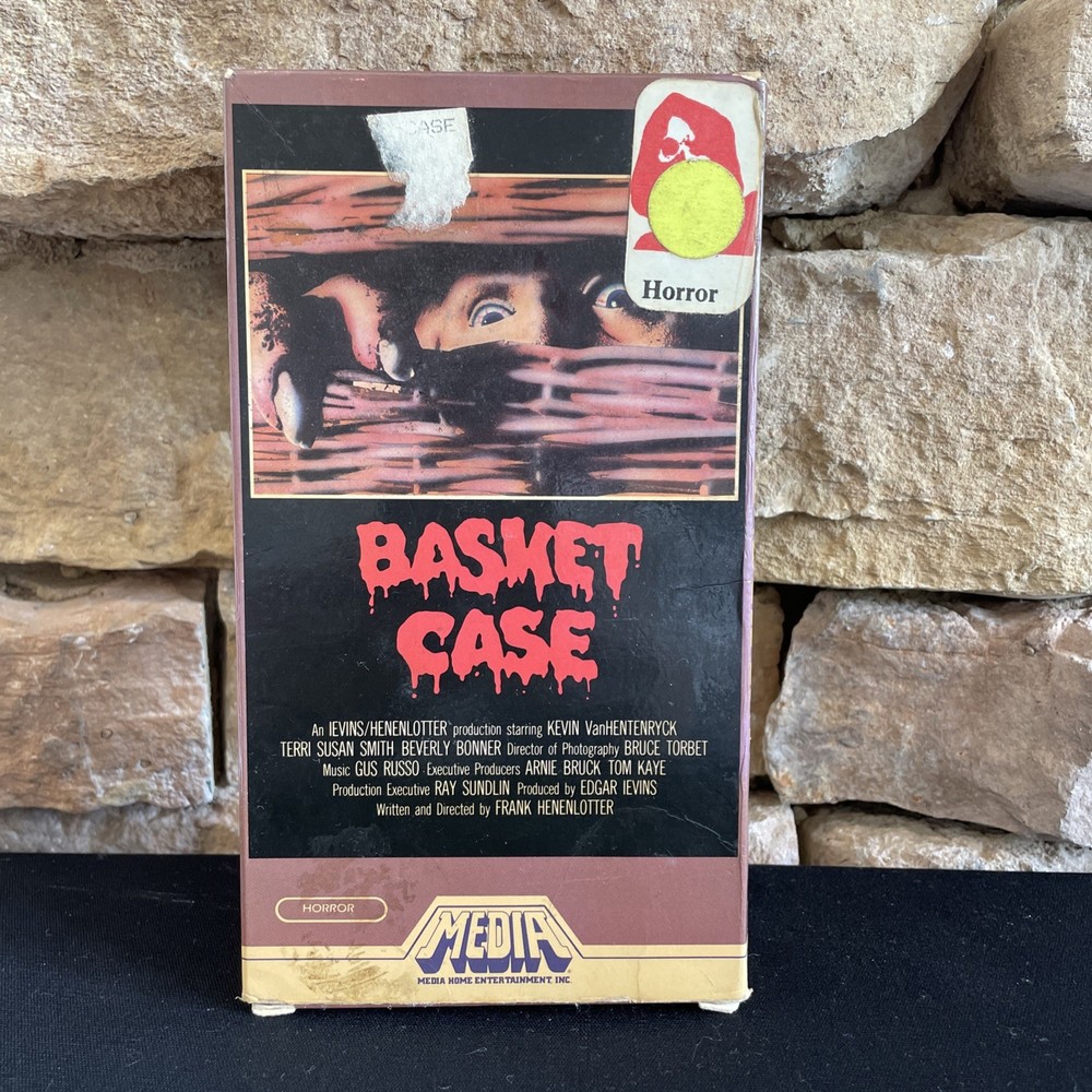Basket Case VHS Media white stripe htf & rare OOP horror COMEDY Cult Read Desc!