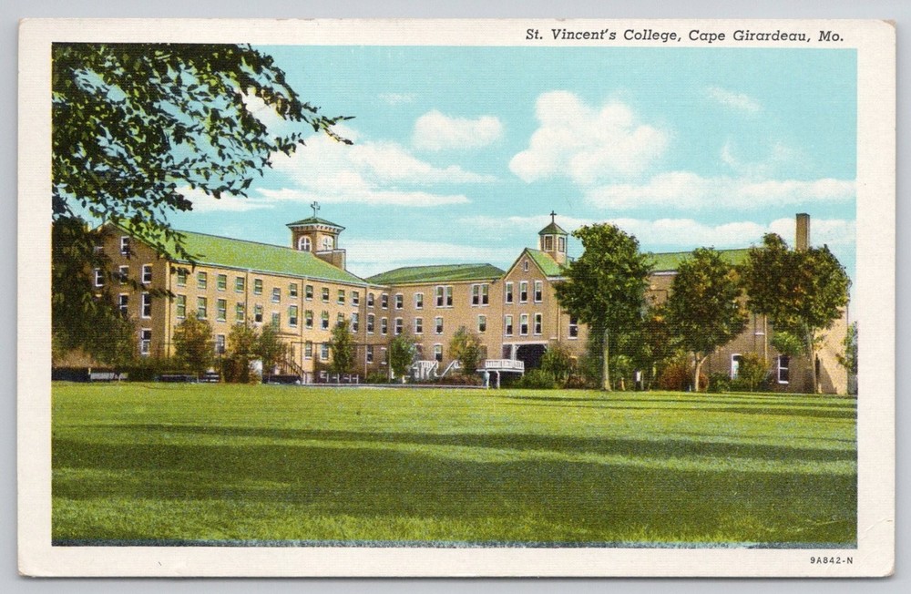 St. Vincent's College Cape Girardeau MO Linen Postcard 1930s Curteich