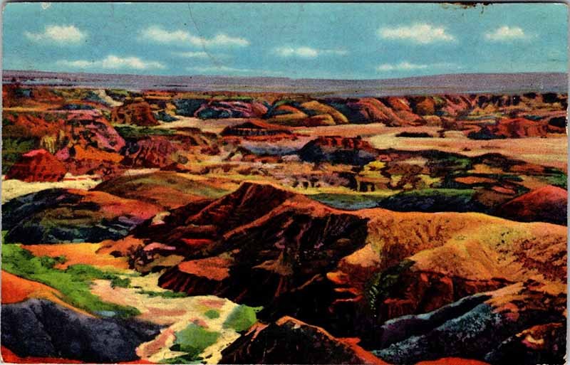 Postcard PANORAMIC SCENE Painted Desert Arizona AZ m/09 AO8582