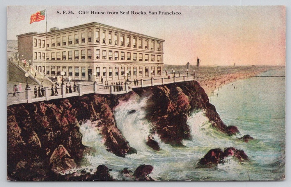Vintage Cliff House Seal Rocks San Francisco CA Postcard Pacific Novelty Co