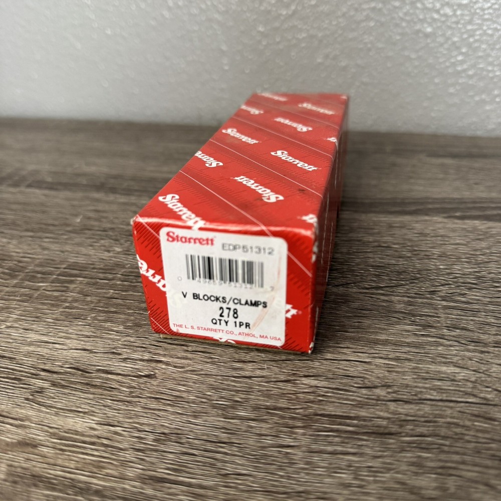 Starrett No. 278 V-Block Set With Clamps Machinist Mill Fixturing Tool New!