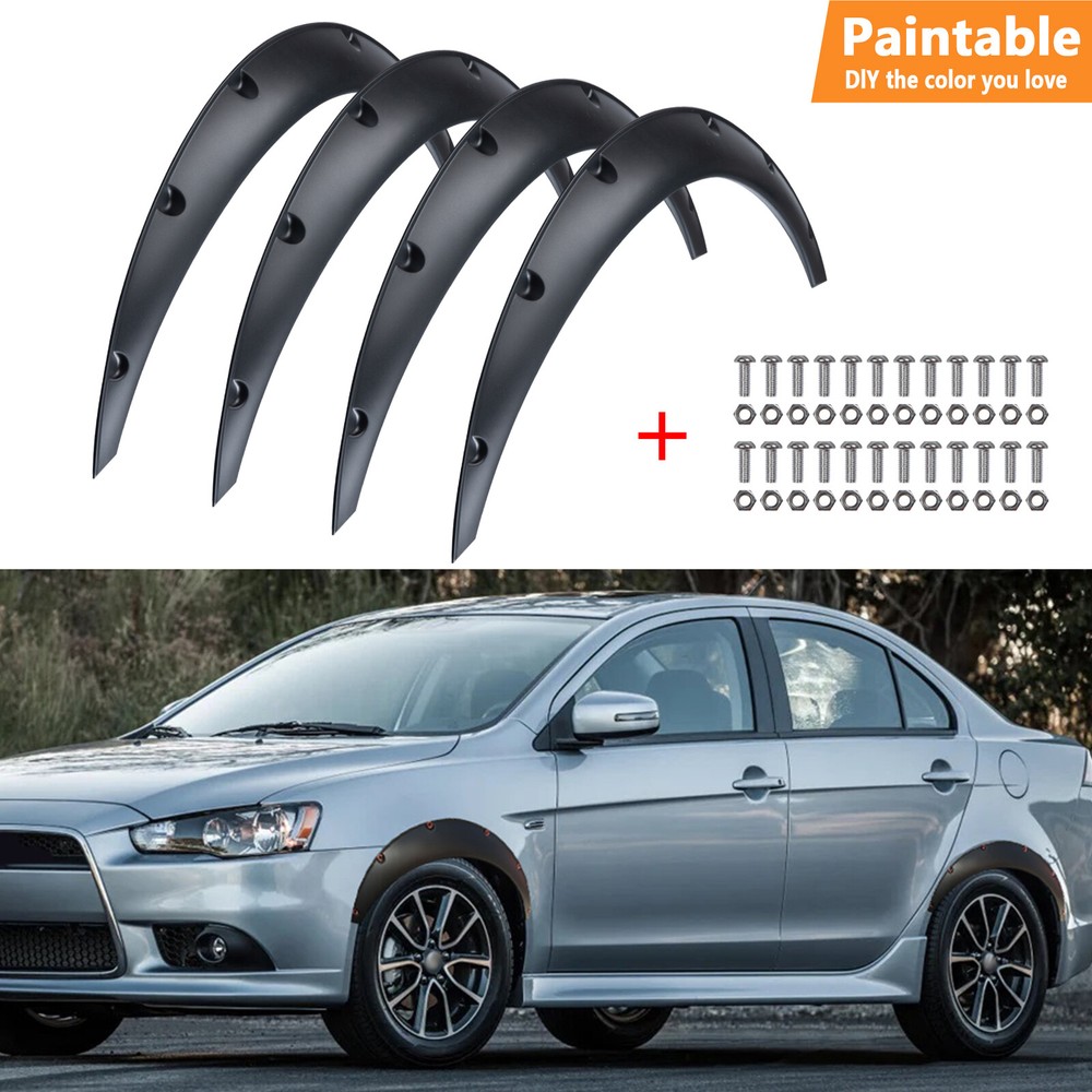 4PCS 89cm Universal Flexible Car Fender Flares Body Kit Wheel Extra Wide Firm.
