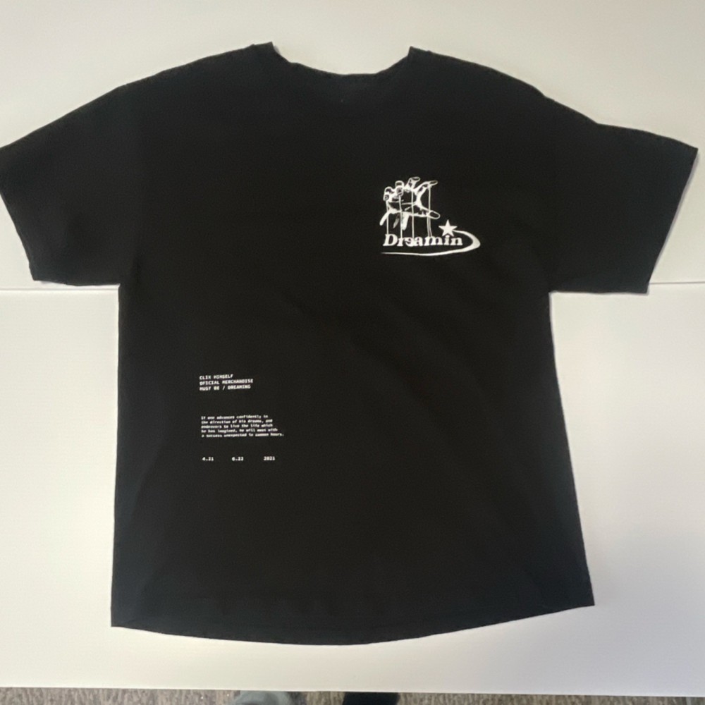 Dr3amin Graphic Print Cotton Black Men's L Crew Neck Short Sleeve T-Shirt