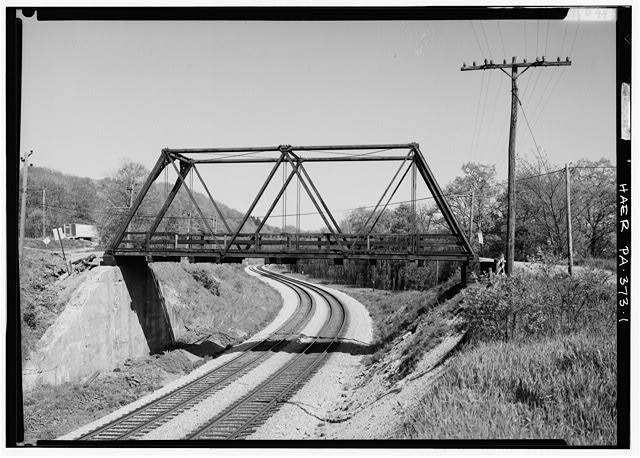 1. View of bridge from south looking northeast - Wills Creek Bollman Bridge,