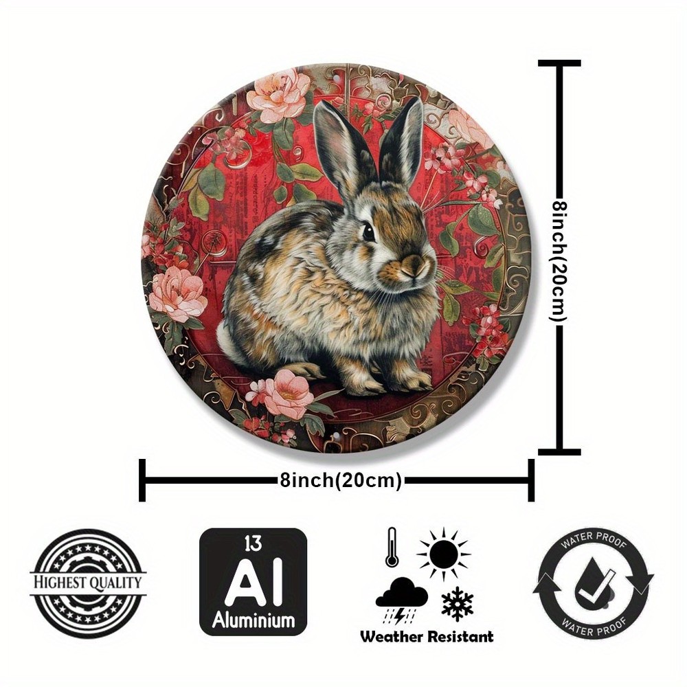 Vintage Rabbit Constellation Round Aluminum Art 8Inch