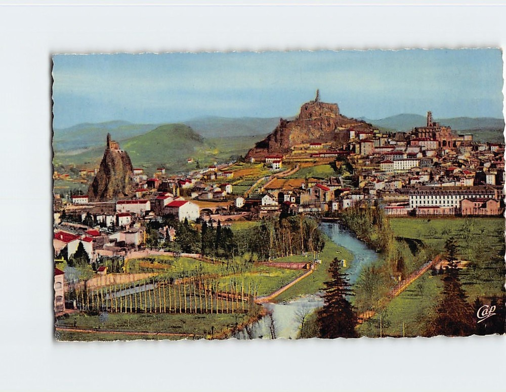 Postcard Le Puy France General View West Side Vue Generale Cote Ouest Europe