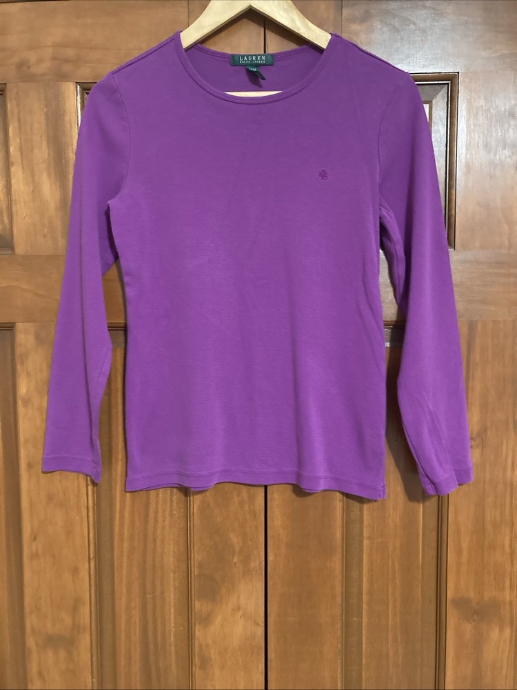 Lauren Ralph Lauren 100% Cotton Pink Long Sleeve Top Women’s Sz Medium M