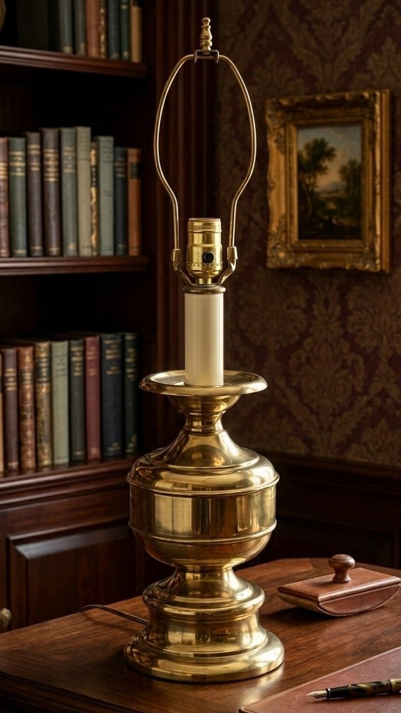 Vintage Stiffel Brass Table Lamp 1960s Hollywood Regency 27