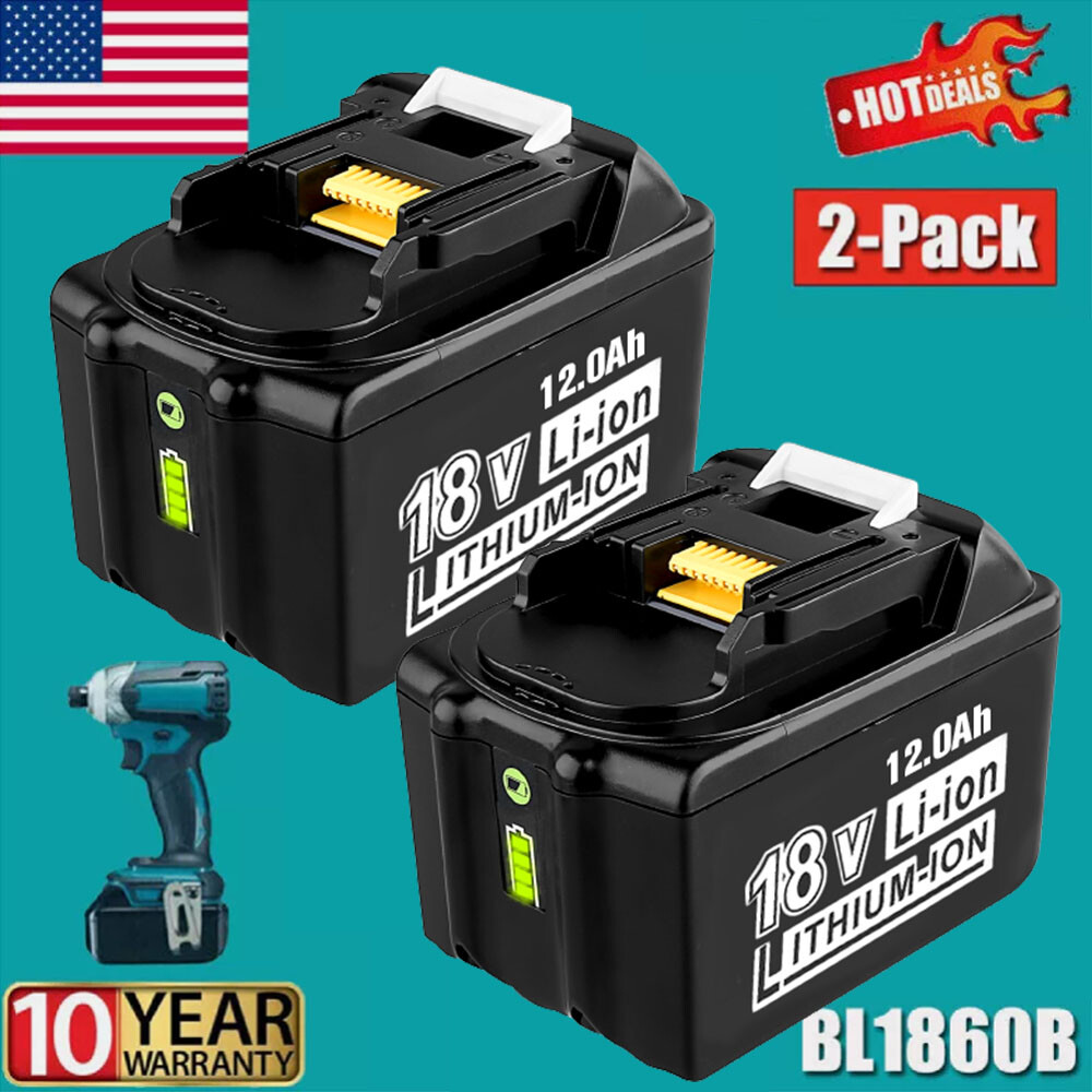 2 Pack 12.0Ah 18V Makita LXT BL1830 BL1850 BL1860 Lithium-Ion Battery
