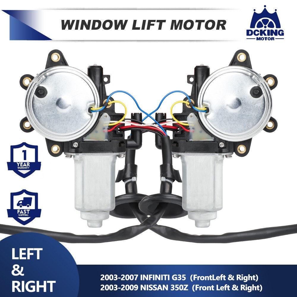 2X Window Motors For 03-07 Infiniti G35 & 03-09 Nissan 350Z Front Left And Right