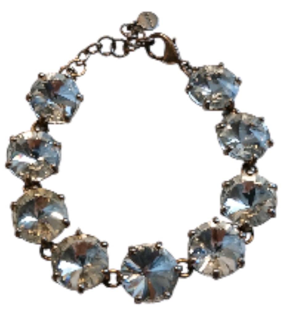 STELLA AND DOT Amelie Clear Rivoli Rhinestone Gold Tone Bracelet