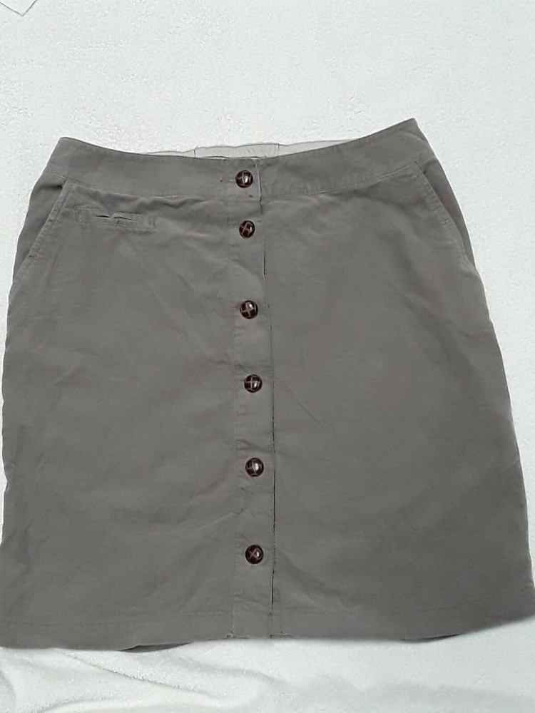 SONOMA Womens Tan/Beige Corduroy Skirt, Buttons Down Front EUC