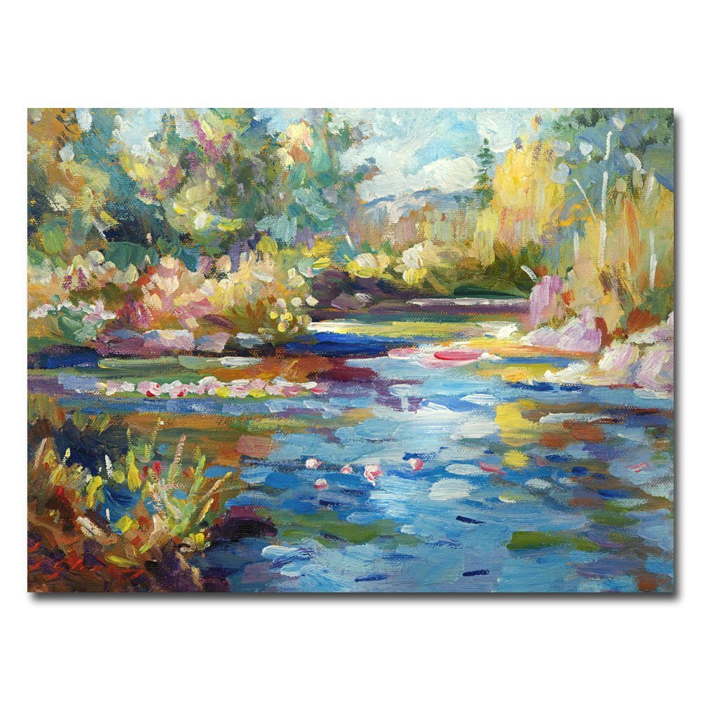 Trademark Art Summer Pond by David Lloyd Glover Canvas Wall Art, 24
