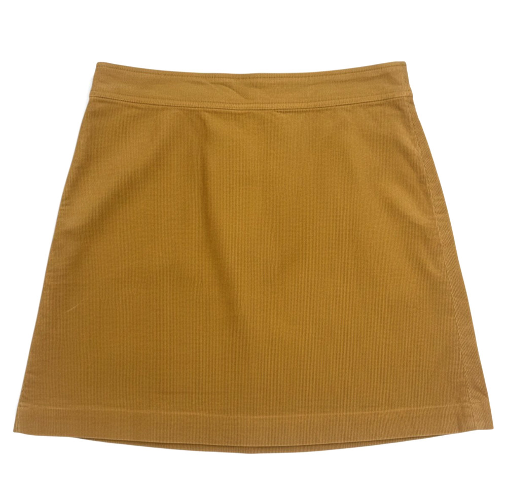 J. CREW MERCANTILE Golden Brown CORDUROY Zip Back DARTS A-Line MINI SKIRT Sz 12