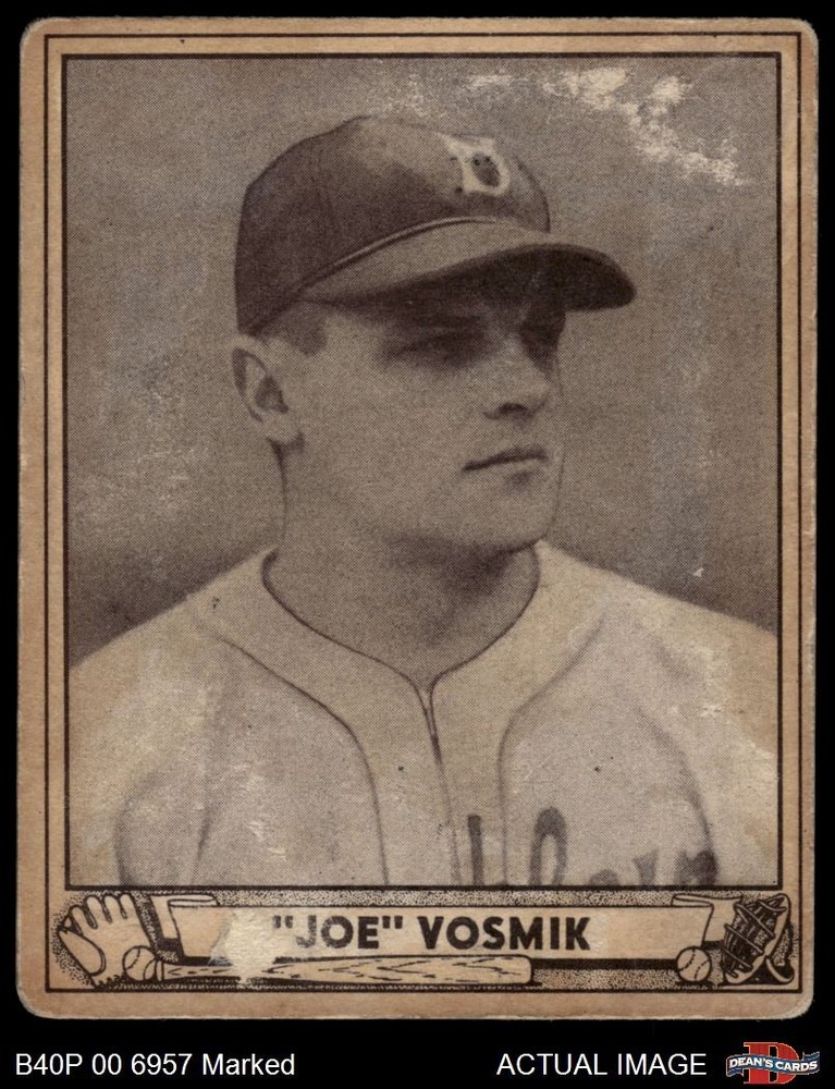 1940 Play Ball #144 Joe Vosmik Dodgers AUTHENTIC