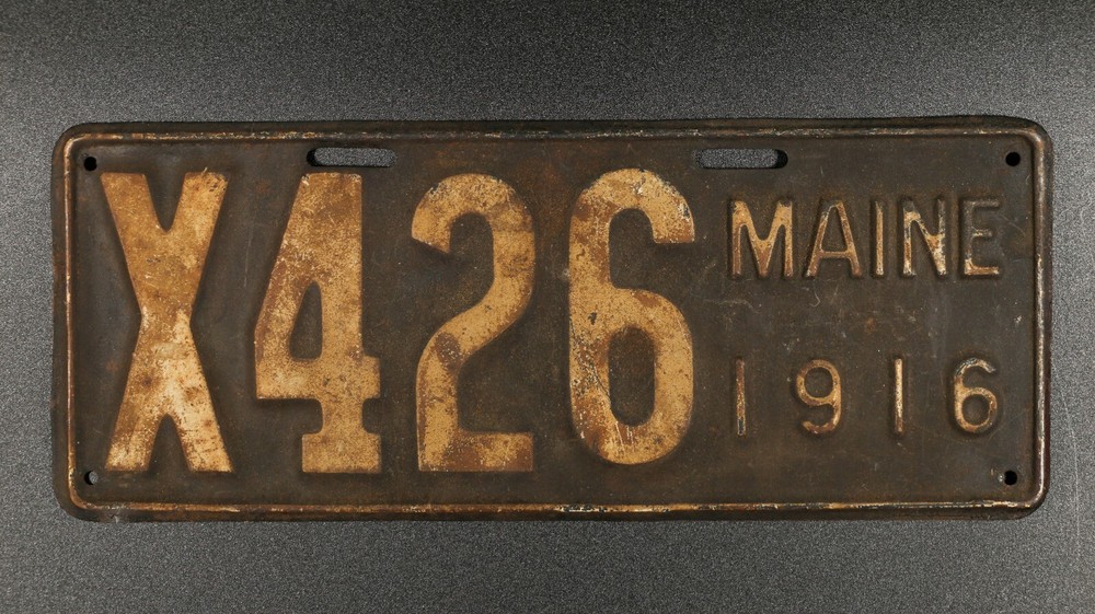 Старинный MAINE 1916 прессованный/штампованный стальной номерной знак номер X426 редкая авто ярлык