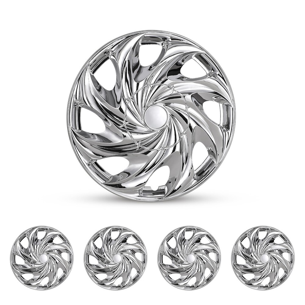 4PCS 14'' Hubcaps For Toyota Nissan Chevy Chrome Wheel Covers Snap On R14 Tire