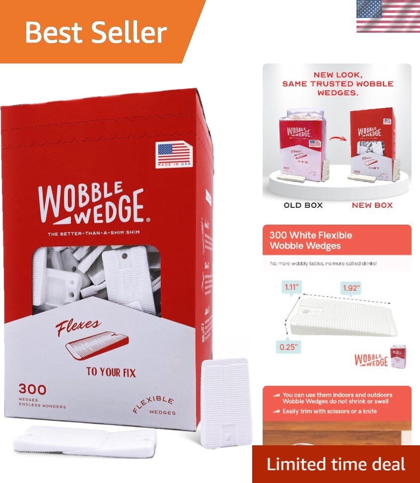 Flexible Plastic Shims 300 Pack Multi-Purpose Wedges for Home Improvement