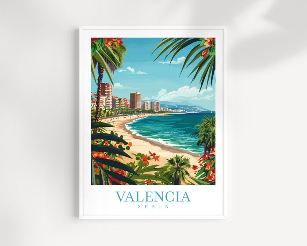 Valencia Print Travel Poster Wall Art Spain Wall Hanging Home Dcor Valencia Art