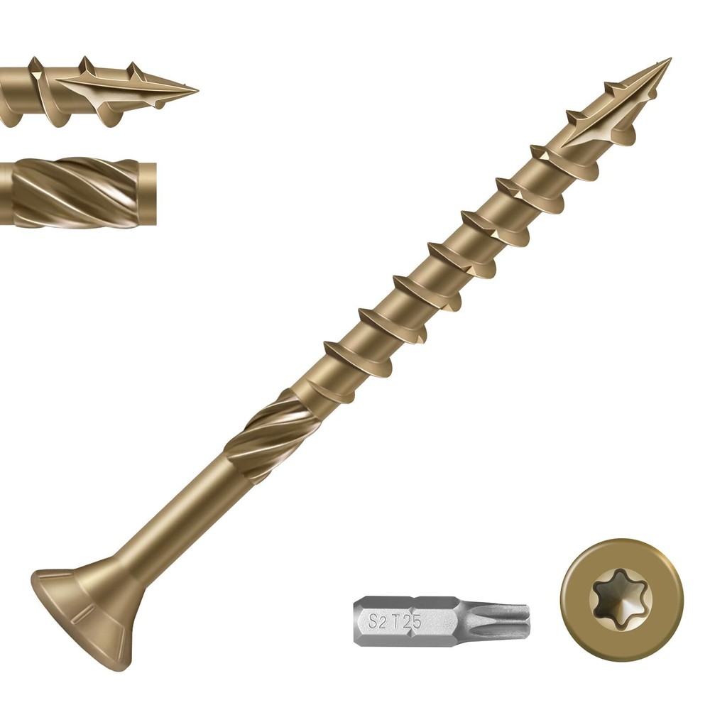 Heavy Duty #10 x 4 Inch Bronze Deck Screws 43 Pcs Rust Resistant