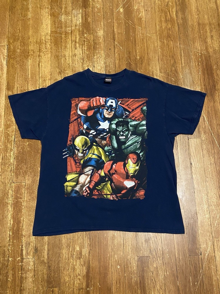Vintage Y2K Marvel Super Hero Graphic T-Shirt Adult XL