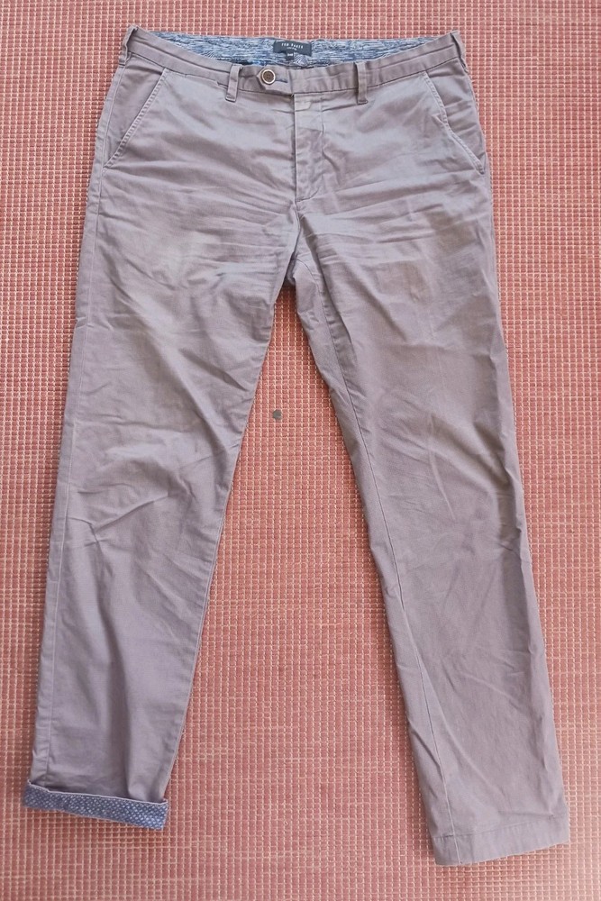 Ted Baker London Pants Mens 34R Chinos Gray Preppy Cuffed Print (34x31) Dress